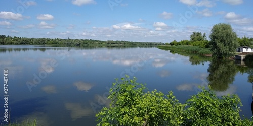 landscape with river and clouds