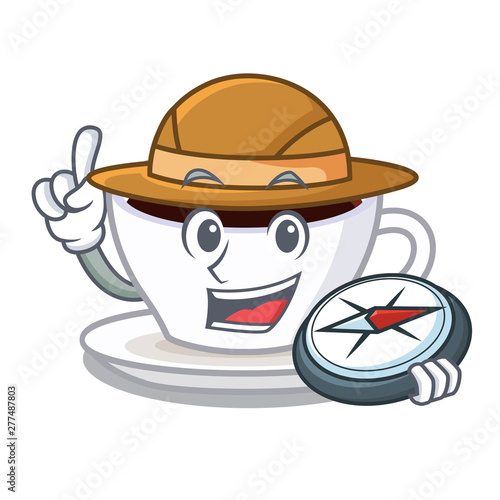 Explorer latte macchiato in the cartoos shape