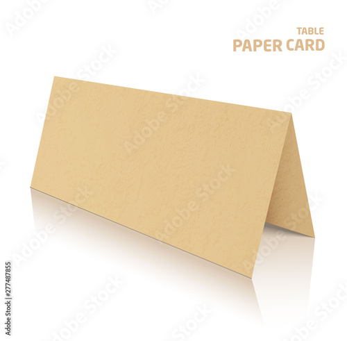3d table papercraft card isolated on a grey background.