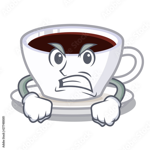 Angry latte macchiato in the cartoos shape