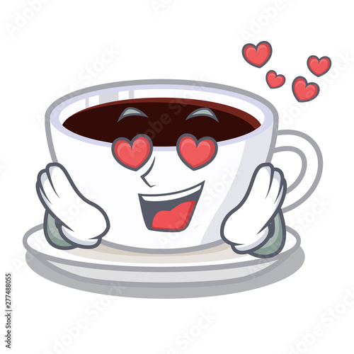 In love latte macchiato in the cartoos shape