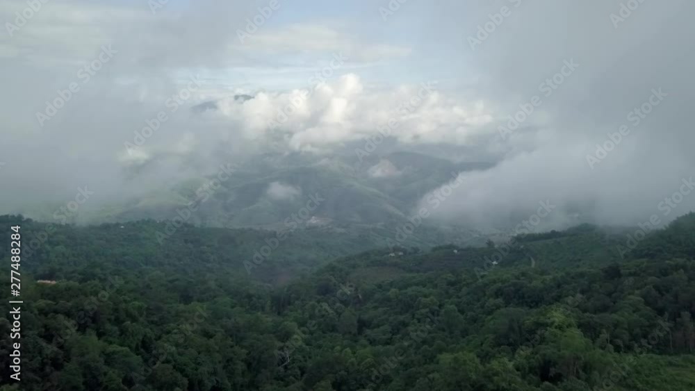 Fly over the beautiful mountain Pha mee at Chiangrai in the north of Thailand Fly over the beautiful mountain Pha mee at Chiangrai in the north of Thailand