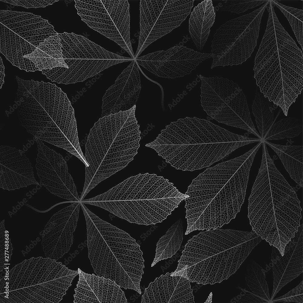 Seamless pattern with chestnut leaves .Vector illustration. Seamless pattern with chestnut leaves .Vector illustration.