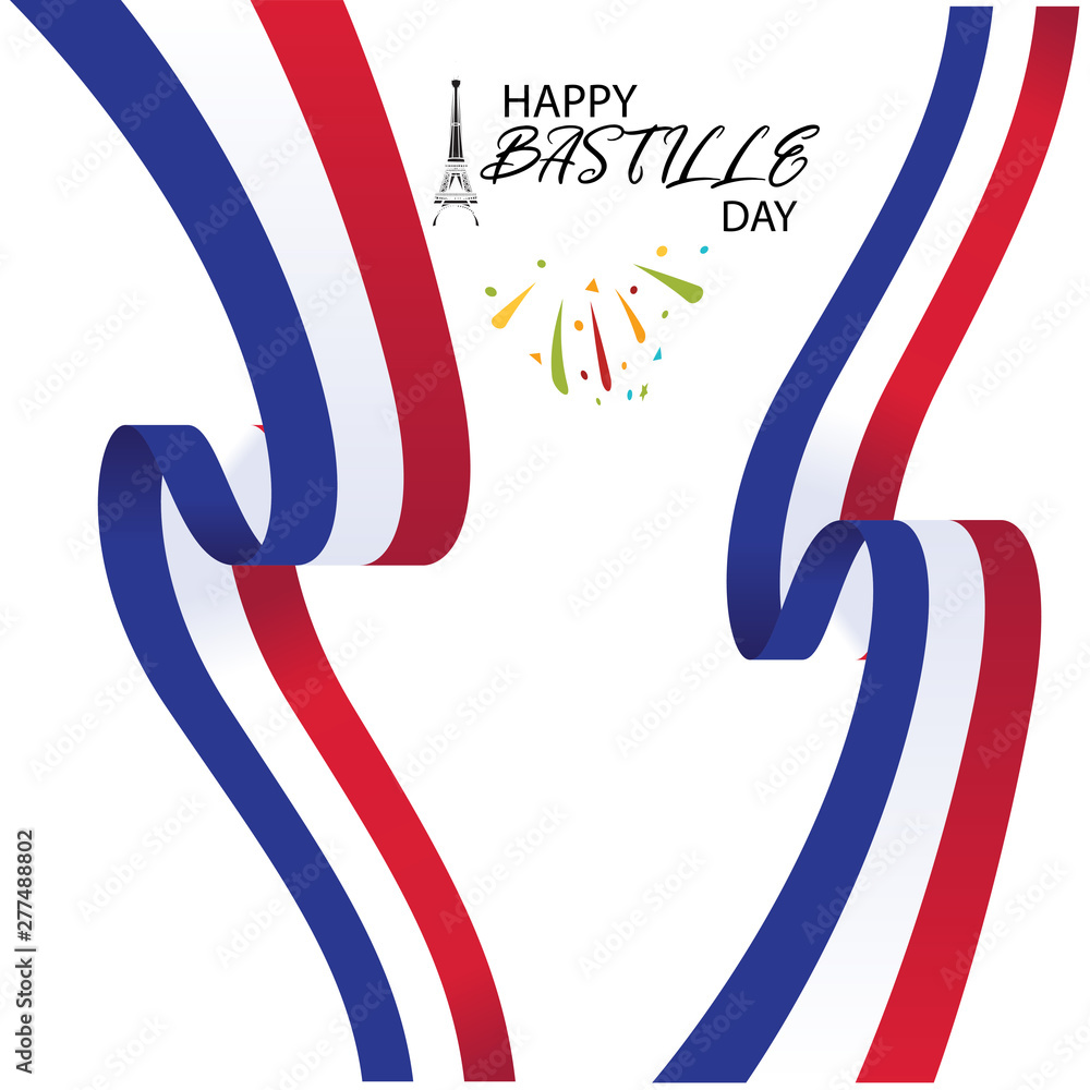 Obraz premium Creative vector Illustration,Card,Banner Or Poster For The French National Day.Happy Bastille Day