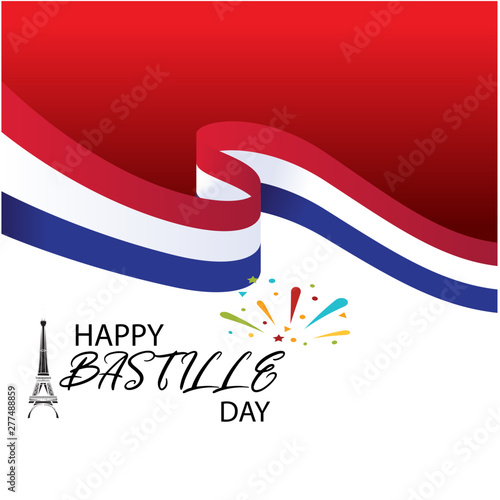 Creative vector Illustration,Card,Banner Or Poster For The French National Day.Happy Bastille Day
