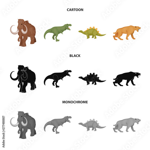 Isolated object of animal and character logo. Set of animal and ancient stock symbol for web.