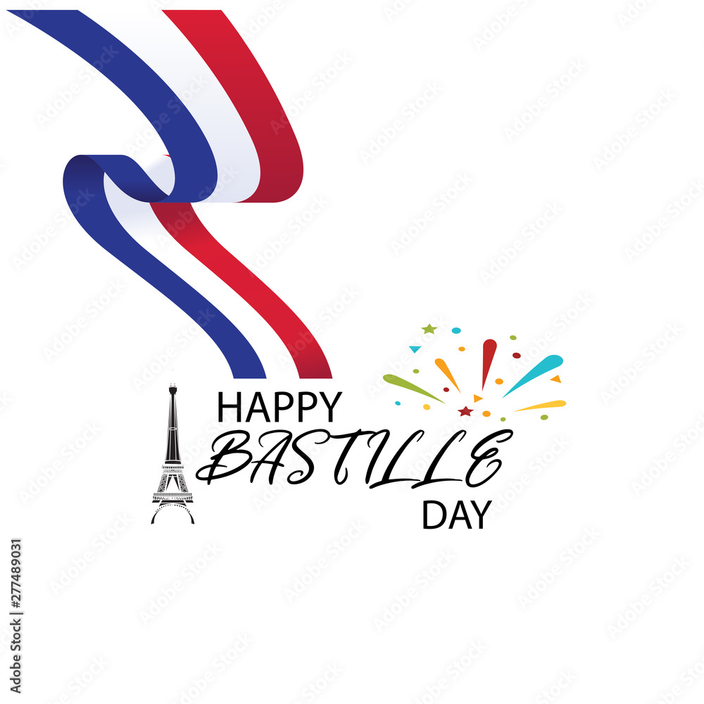 Fototapeta premium Creative vector Illustration,Card,Banner Or Poster For The French National Day.Happy Bastille Day
