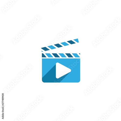 Clapperboard movie logo vector design