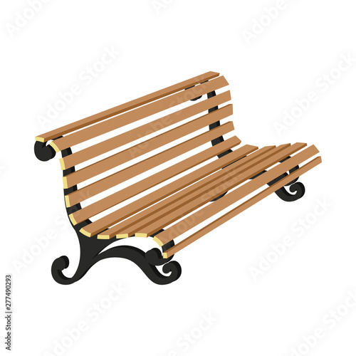 Vector design of bench and garden sign. Collection of bench and empty stock vector illustration.