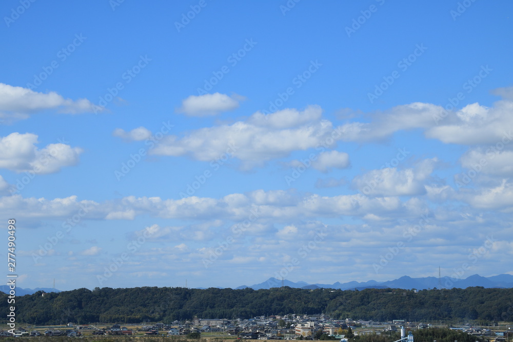 秋の雲と日本の原風景(兵庫県小野市)