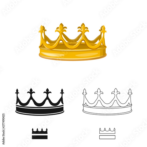 Isolated object of medieval and nobility icon. Set of medieval and monarchy vector icon for stock.