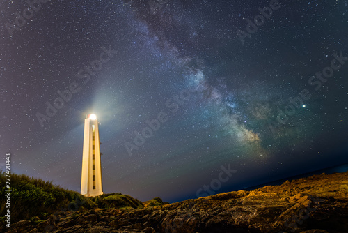 Lighthouse and milky way