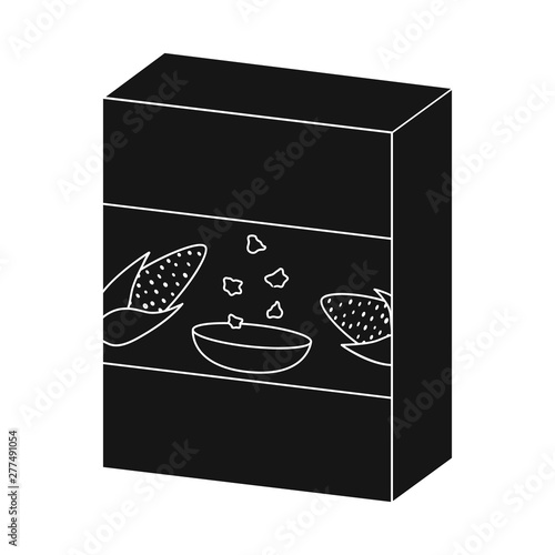 Vector illustration of box and corn logo. Collection of box and breakfast stock vector illustration.
