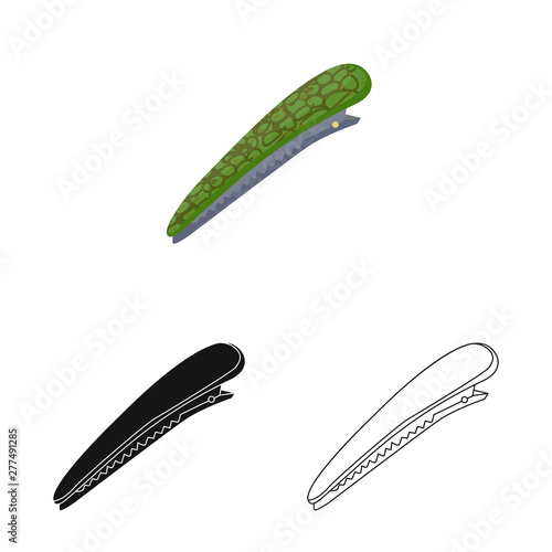 Isolated object of clip and hairpins icon. Set of clip and pins vector icon for stock.