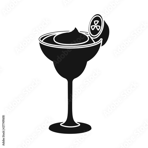 Vector illustration of daiquiri and cocktail symbol. Set of daiquiri and rum vector icon for stock.