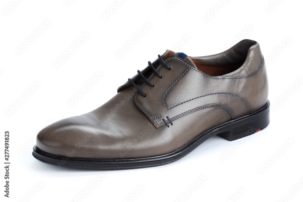 Brown formal male leather shoes isolated on white background Brown formal male leather shoes isolated on white background