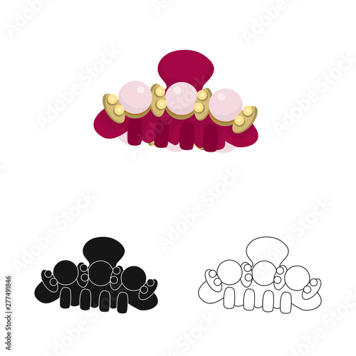 Isolated object of hairpins and decoration icon. Set of hairpins and salon stock symbol for web.