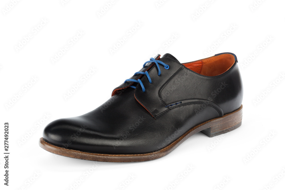 Black leather formal male shoes isolated on white background Black leather formal male shoes isolated on white background