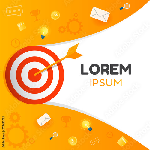 Vector creative illustration of goal or planing business banner graphic.