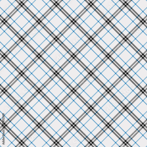 Tartan Pattern in Blue  Black and White. Texture for plaid  tablecloths  clothes  shirts  dresses  paper  bedding  blankets  quilts and other textile products. Vector illustration EPS 10