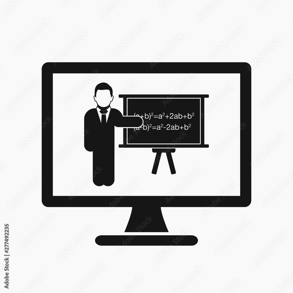 Online learning icon. Flat style vector EPS. Online learning icon. Flat style vector EPS.