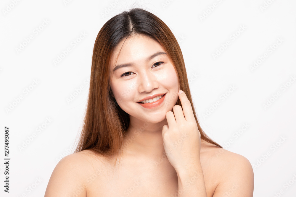 Beautiful Attractive Charming Asian young woman smile with white teeth and touching soft cheek feeling so happy and cheerful with healthy skin,isolated on white background,Beauty Cosmetology Concept Beautiful Attractive Charming Asian young woman smile with white teeth and touching soft cheek feeling so happy and cheerful with healthy skin,isolated on white background,Beauty Cosmetology Concept
