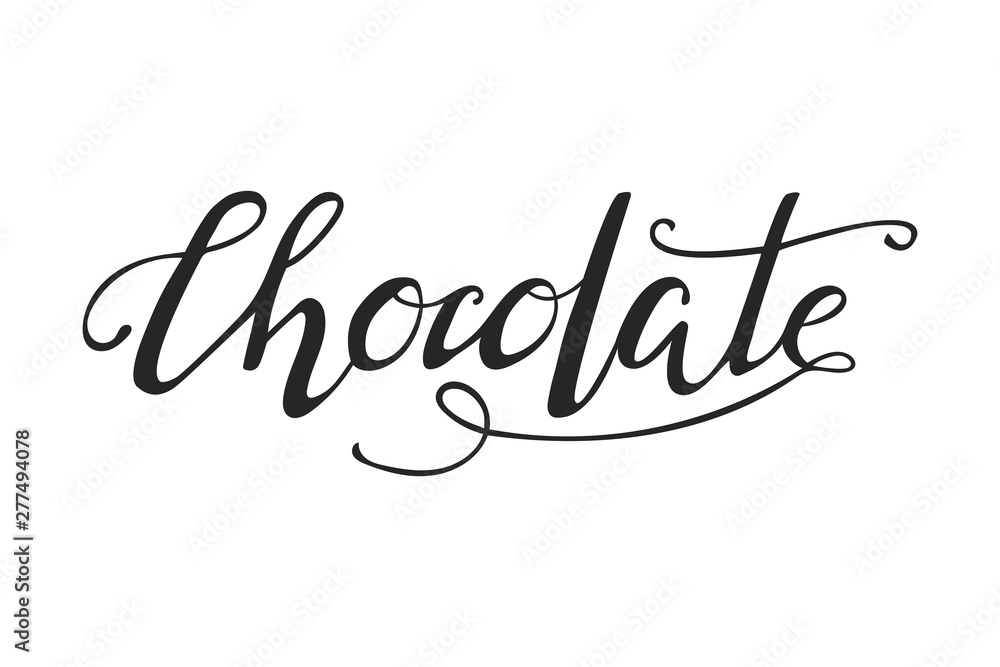 Hand drawn chocolate typography