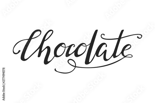 Hand drawn chocolate typography