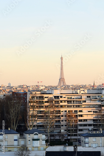 View on Paris at sunset