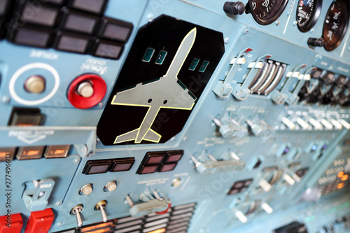 control panel in the plane