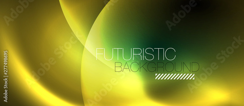 Neon glowing circles vector abstract background