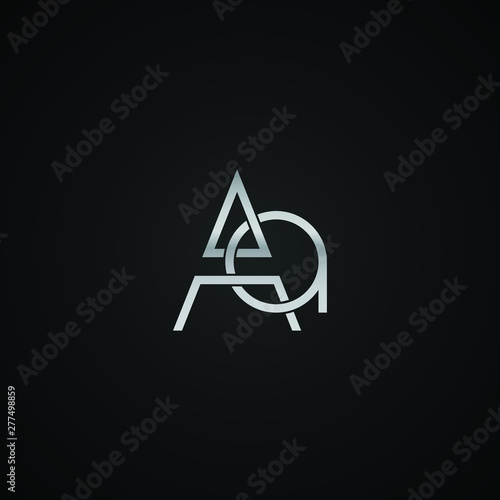 AA initial letter elegant Logo template vector creative business black and silver color based