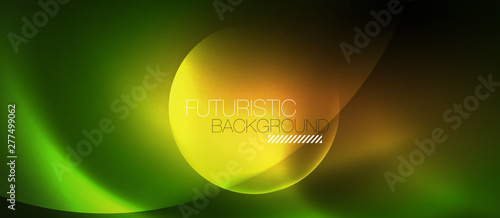 Neon glowing circles vector abstract background