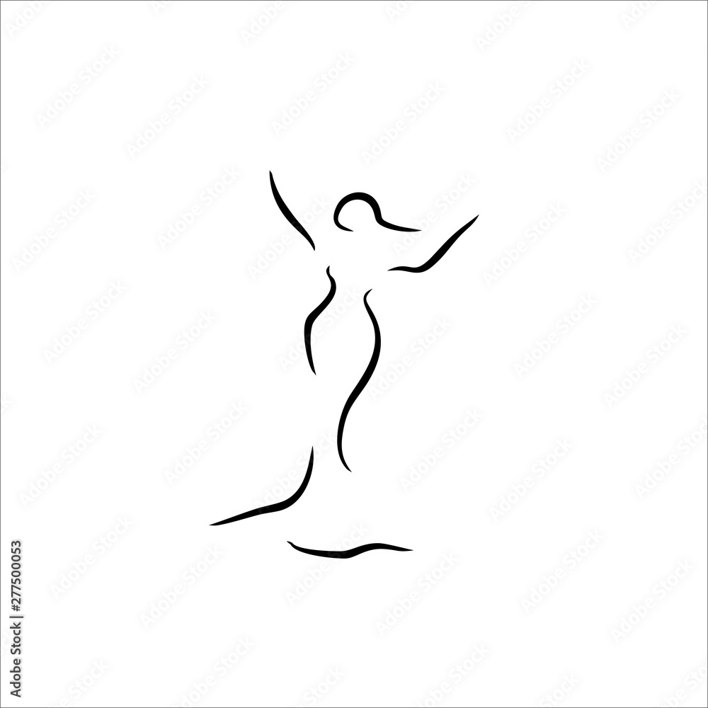 silhouette of a woman line illustration vector silhouette of a woman line illustration vector