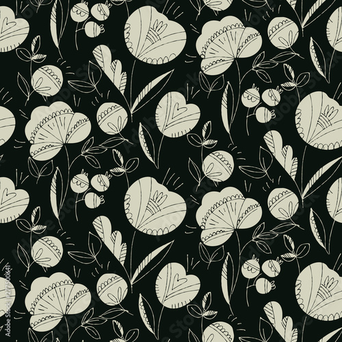 Black and white abstract fl...