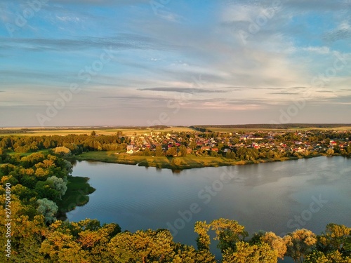 Aerial view of Nesvizh, Minsk region, Belarus