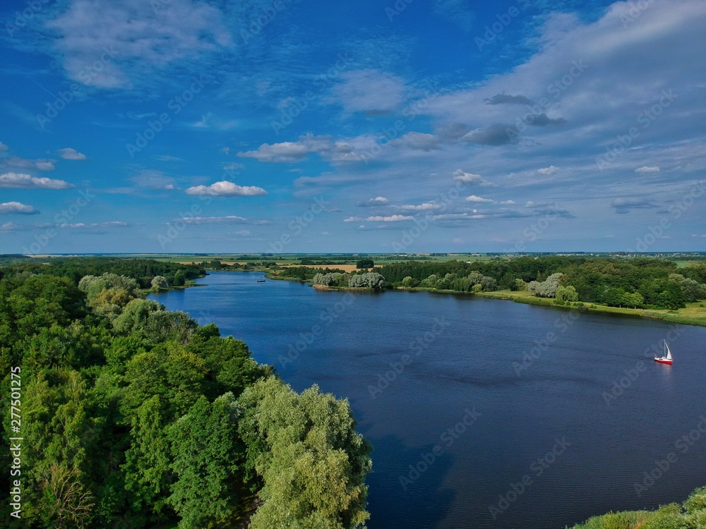 Obraz premium Aerial view of the park in Nesvizh, Minsk region, Belarus