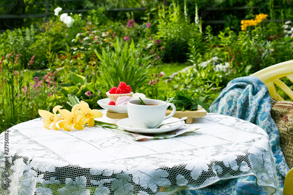 Summer Tea Collection Summer tea arrangement on the darden plot on a warm sunny day,among ...