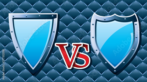 Guild defender signs for Medieval games with blue steel shields