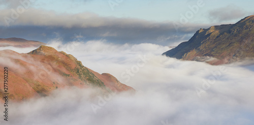 Cloud inversion over Patterdale with Arnison Crag to the left and Place Fell on the right in the Lake District. photo