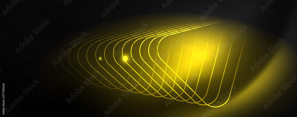 Shiny neon techno template. Neon lines background, 80s style laser rays Shiny neon techno template. Neon lines background, 80s style laser rays