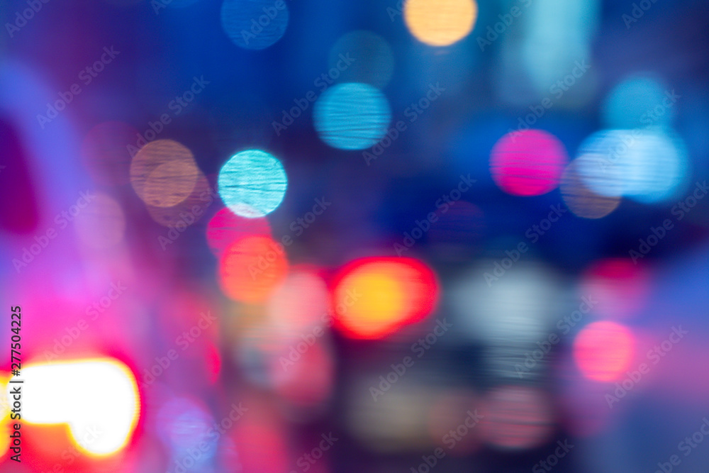 Colorful blurred abstract background from traffic jam on the road.