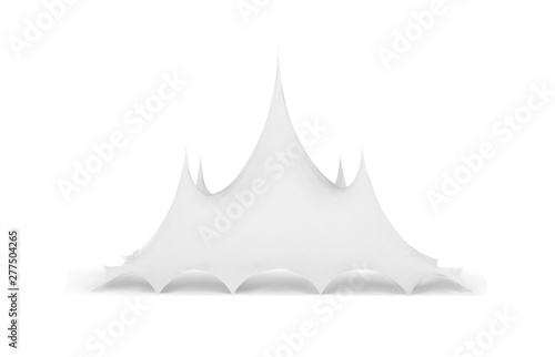 Marquee tent vector 3d illustration on white. Circus tent mock-up