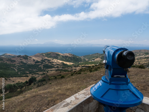 tourist binocular at the top of mountain, Andalucia, Spain