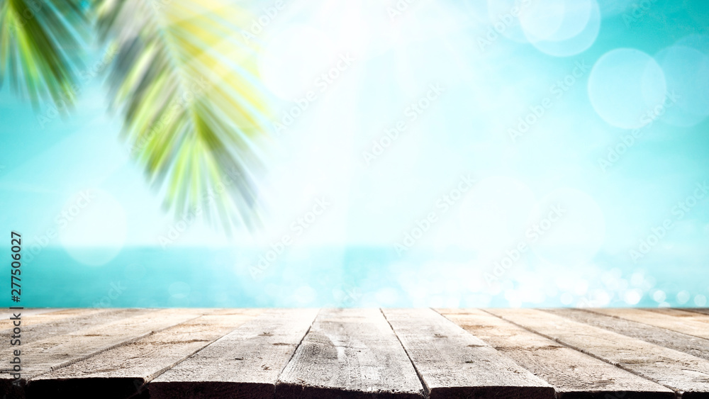 Desk of free space for your decoration and summer beach landscape Desk of free space for your decoration and summer beach landscape
