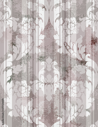 Vintage ornament pattern Vector. Baroque rococo texture luxury design. Royal ...