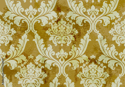 Vintage ornament pattern Vector. Baroque rococo texture luxury design. Royal textile decors. Old painted backgrounds