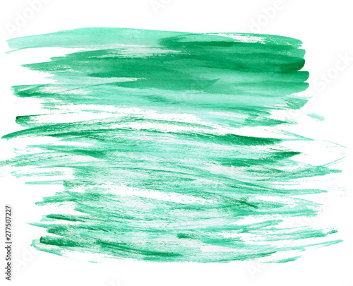 Abstract green watercolor on white background. Digital art painting.