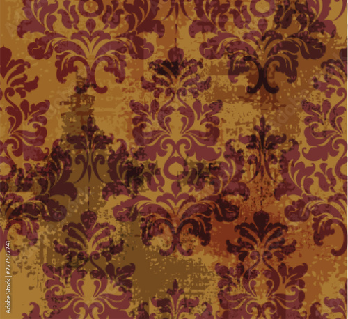 Vintage ornament pattern Vector. Baroque rococo texture luxury design. Royal ...