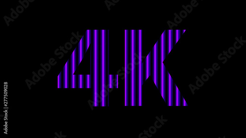 4k alphabet digital neon light purple violet on black, high definition 4k for modern background, 4k resolution of technology screen for backdrop display